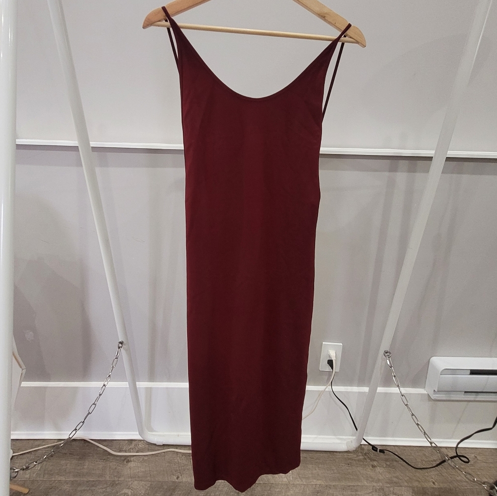 American Apparel Backless Burgundy Dress